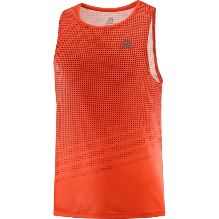 Tank Top Salomon Sense Aero Singlet Hombre Rojos | MX VABM189